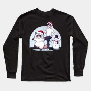 Ragdoll Cat Snowman Christmas Long Sleeve T-Shirt